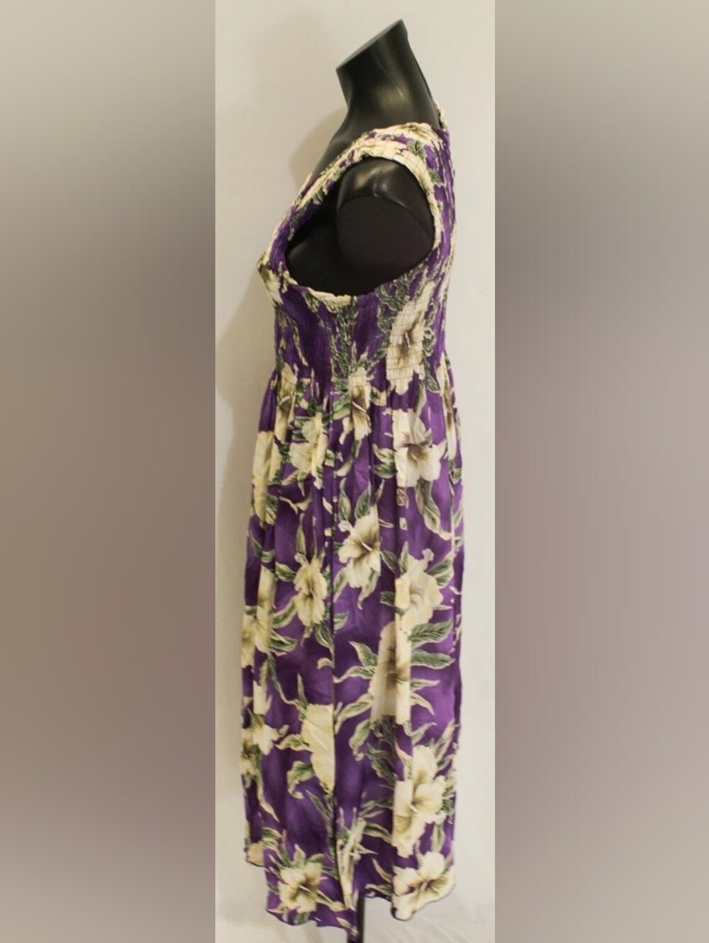 Purple Floral Sleeveless Summer Dress - Picture 3 of 4